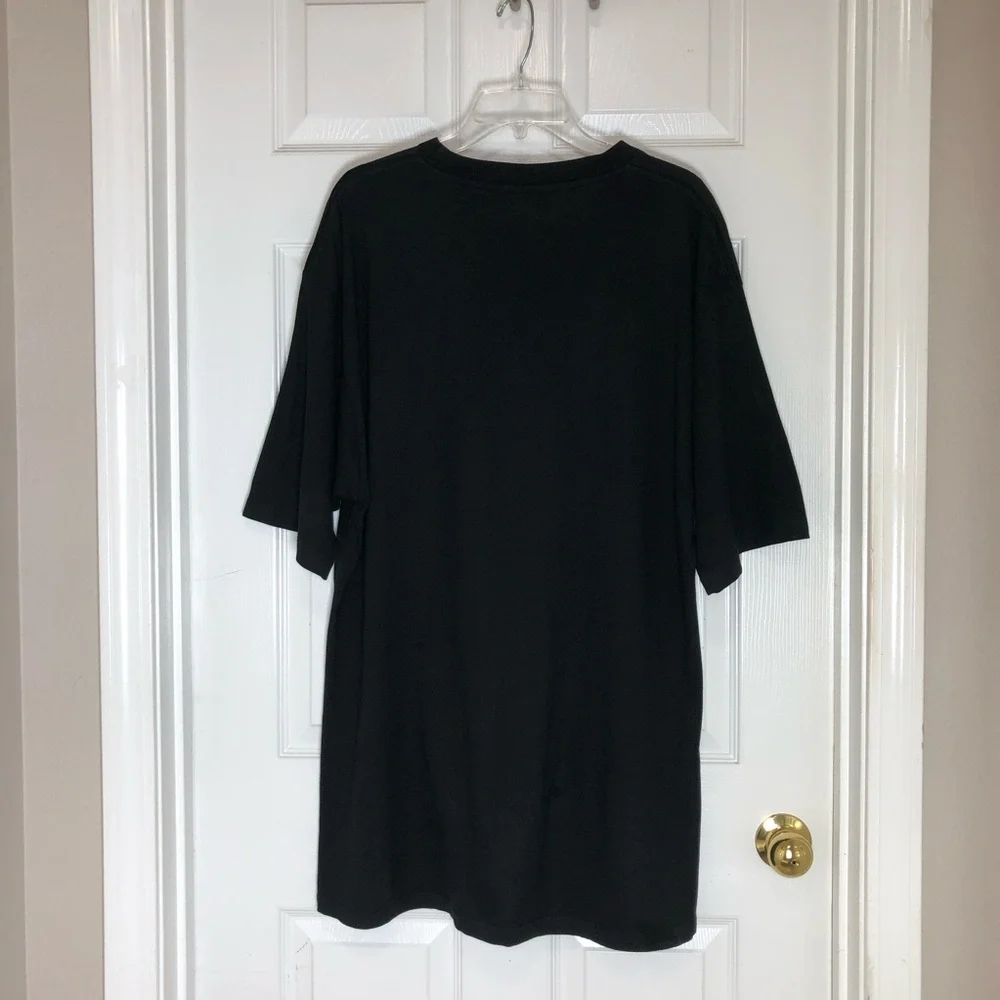 Avirex Cotton Black Tan Studded Skull Winged Shoulder Rivet Oversized T-shirt XL - Picture 5 of 10